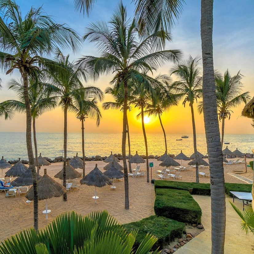 Coucher de soleil à Palm Beach Hôtel